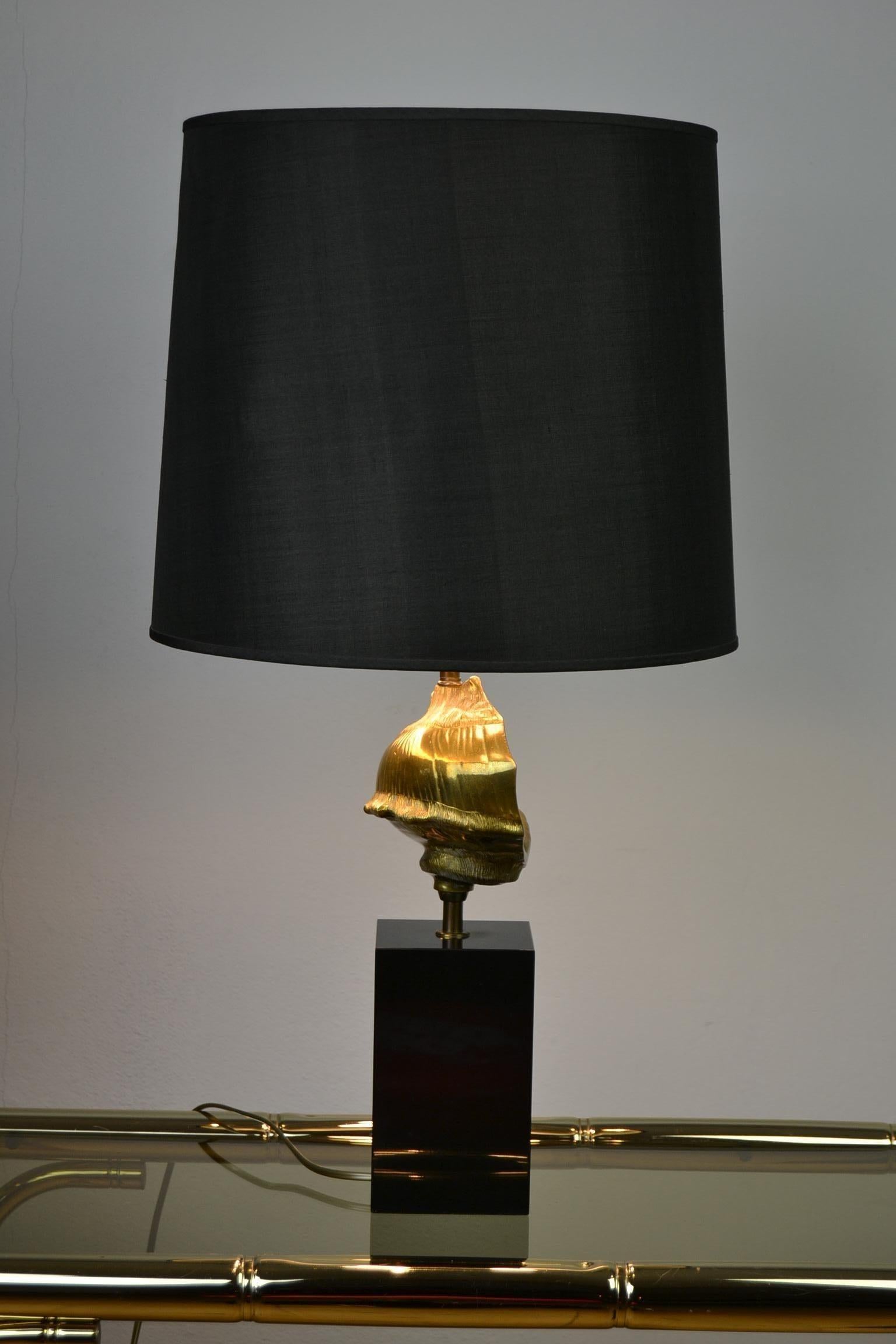 Signed Maison Charles Nautilus Shell Table Lamp, Mid-20th Century, France 5