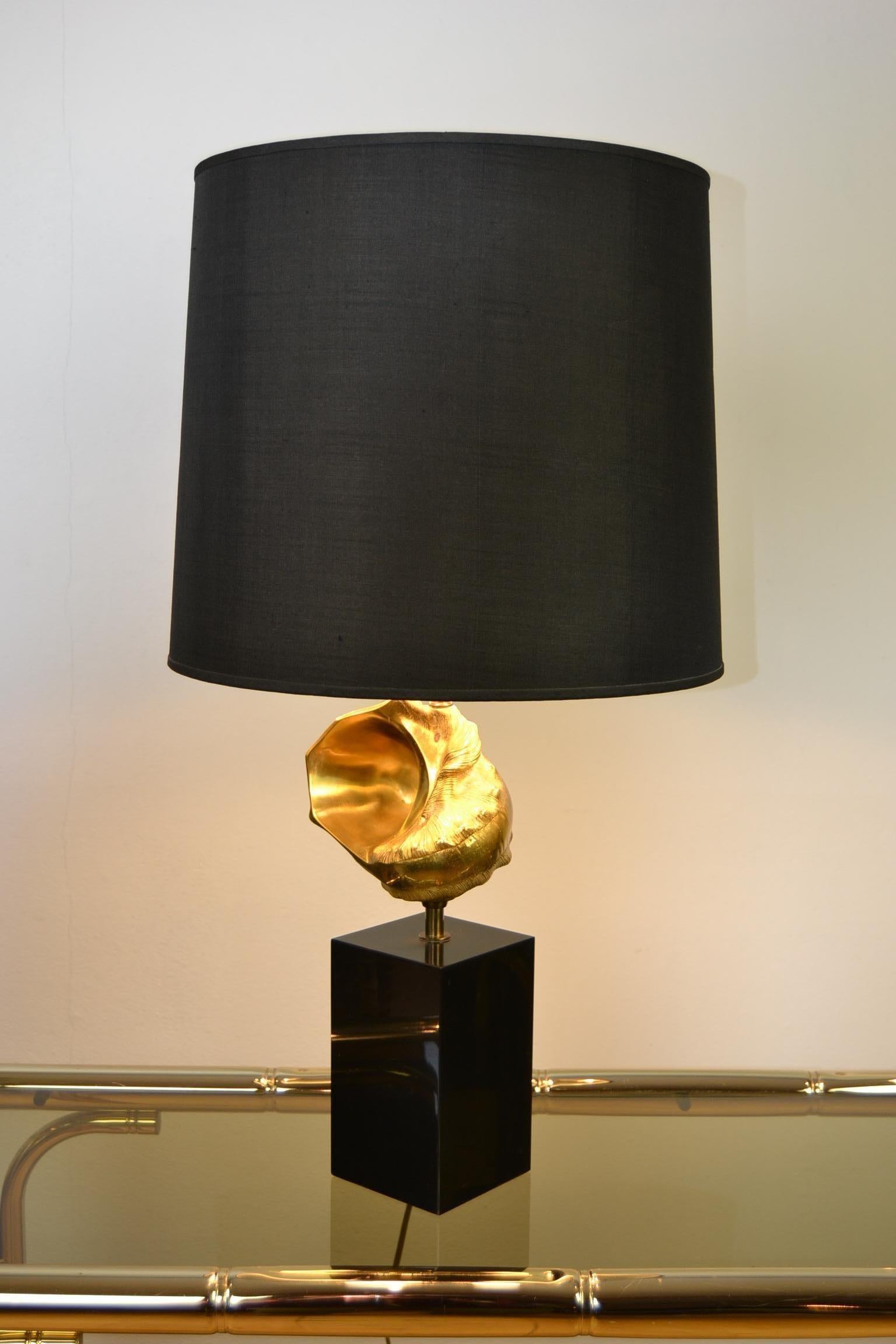 Signed Maison Charles Nautilus Shell Table Lamp, Mid-20th Century, France 13