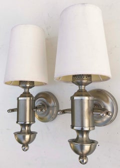 Signed Maison Charles Pair of Nautical  Sconces