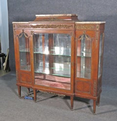Signed Maison Forest of France Marble Top Figural Bronze Mounted Vitrine