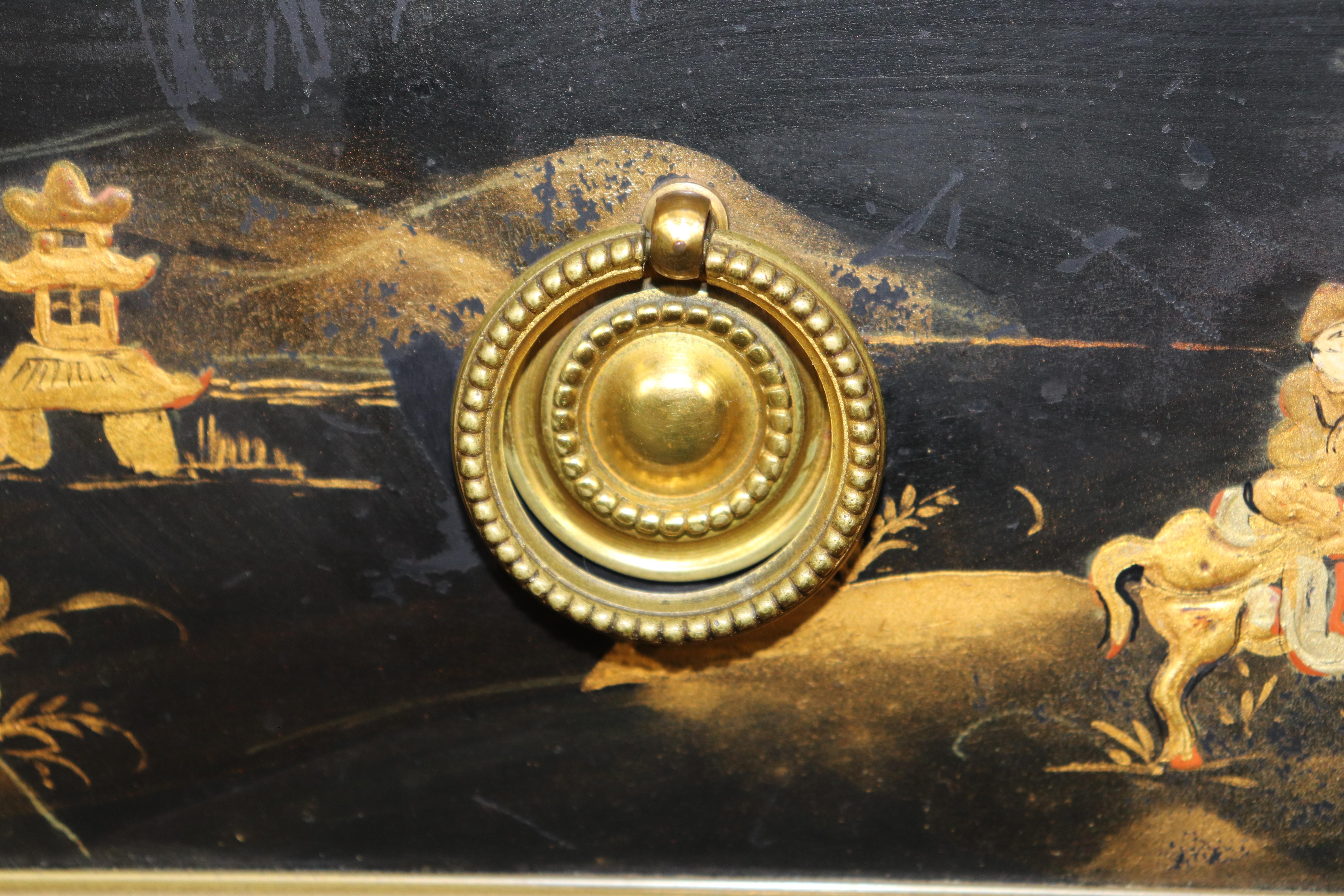 Signed Maison Jansen Brass Mounted Chinoiserie Marble Top Louis XVI Commode in vendita 5