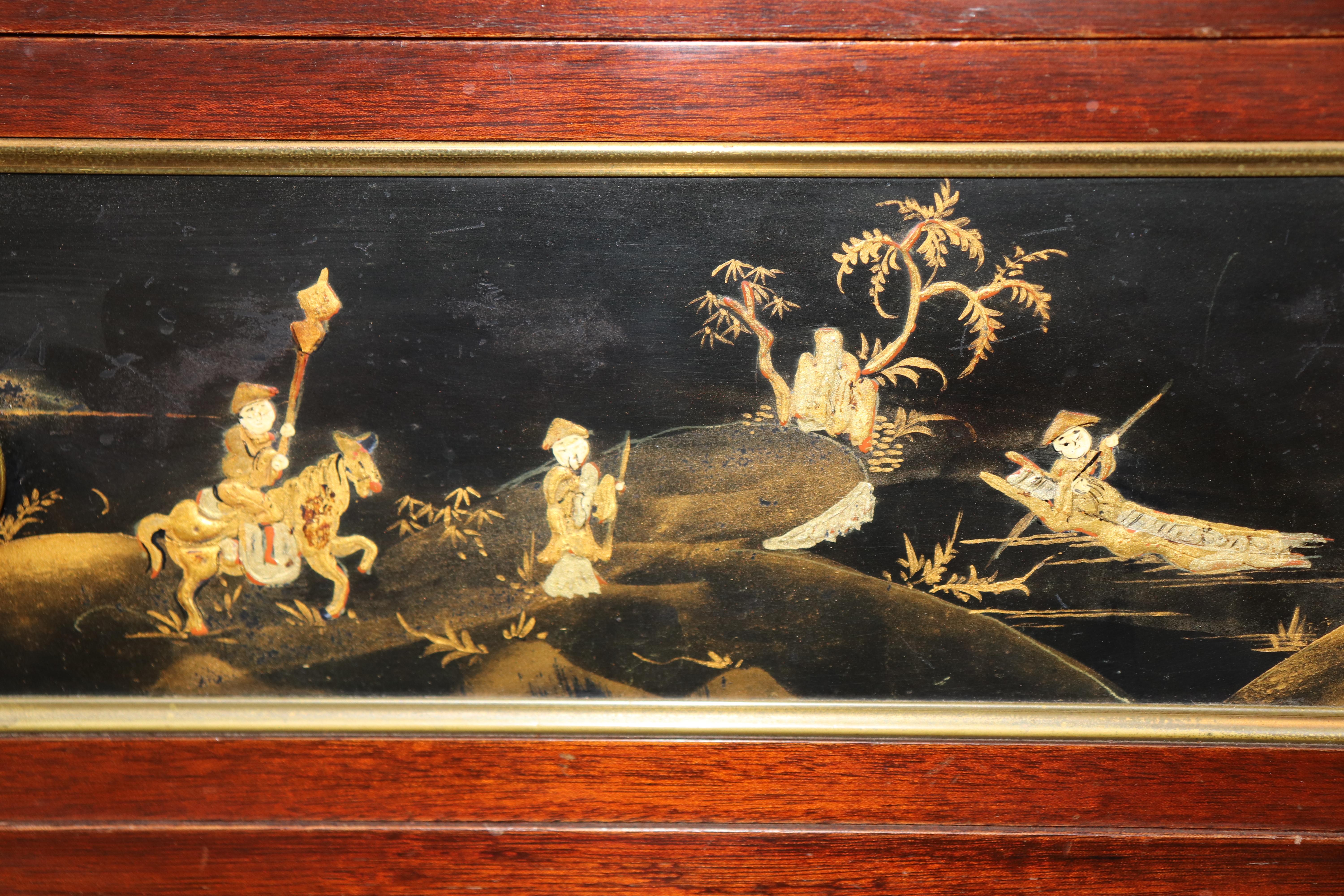 Francese Signed Maison Jansen Brass Mounted Chinoiserie Marble Top Louis XVI Commode in vendita