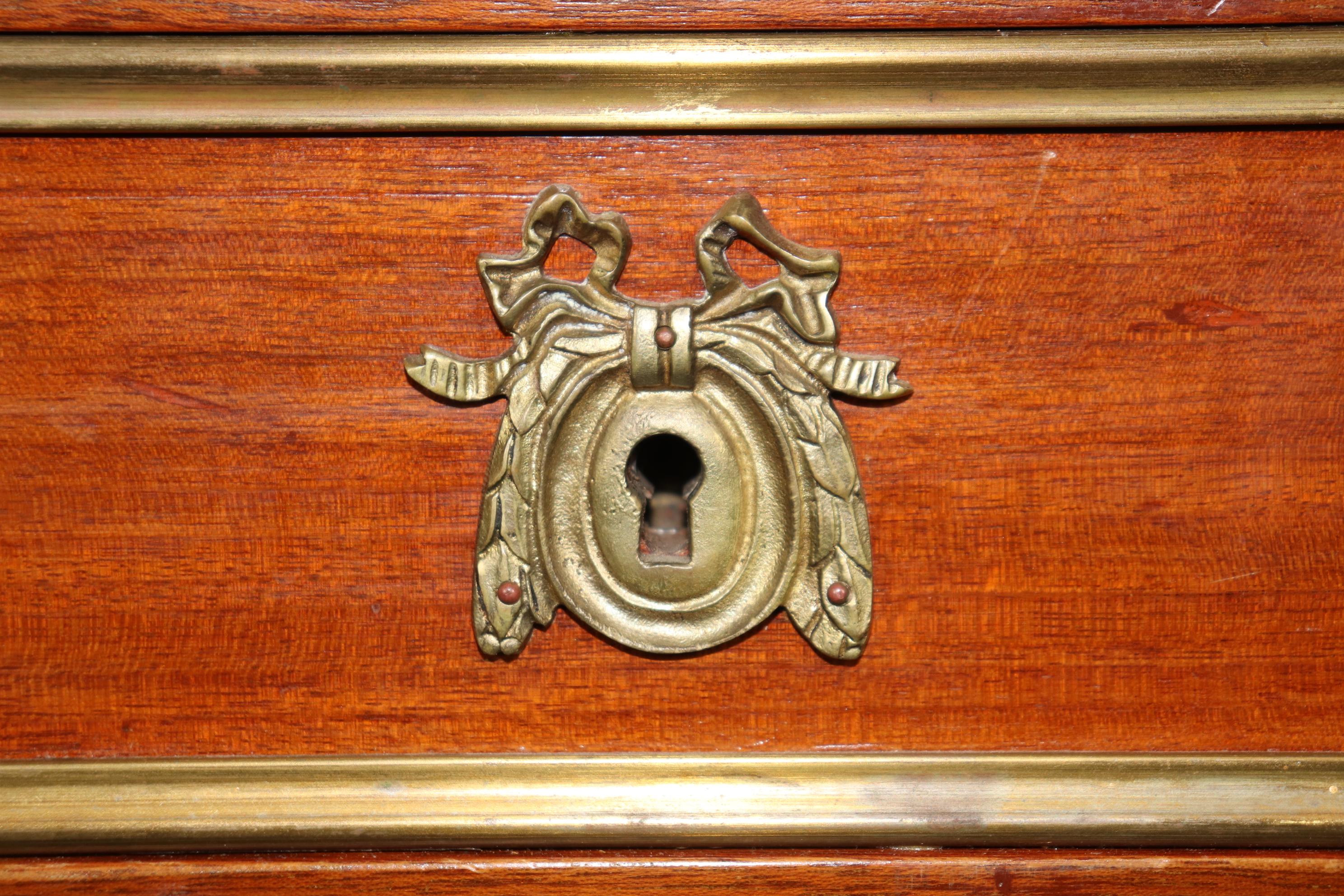 Bronze Mounted Marble Top Commode Dresser For Sale 5