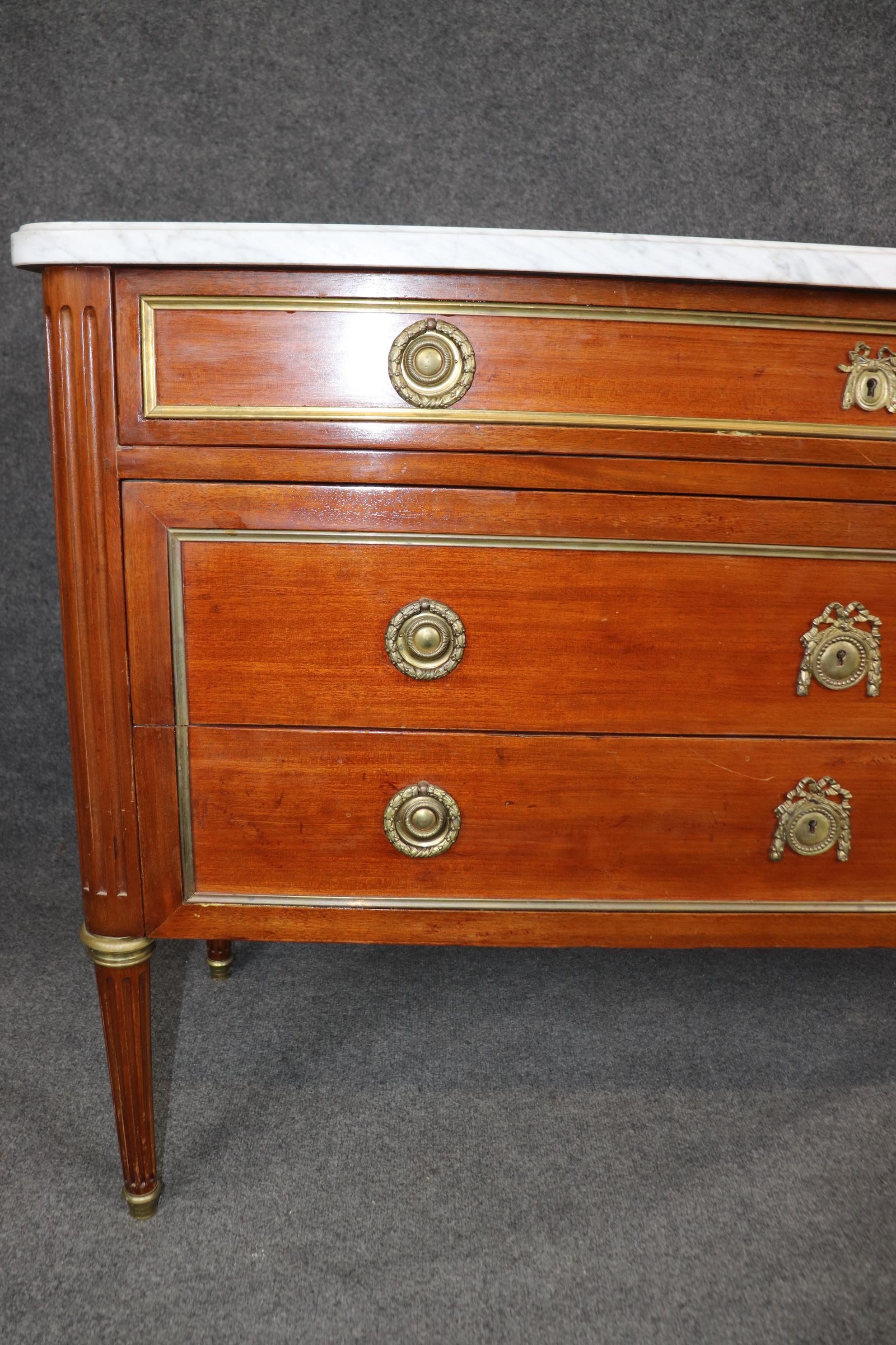 Bronze Mounted Marble Top Commode Dresser For Sale 7