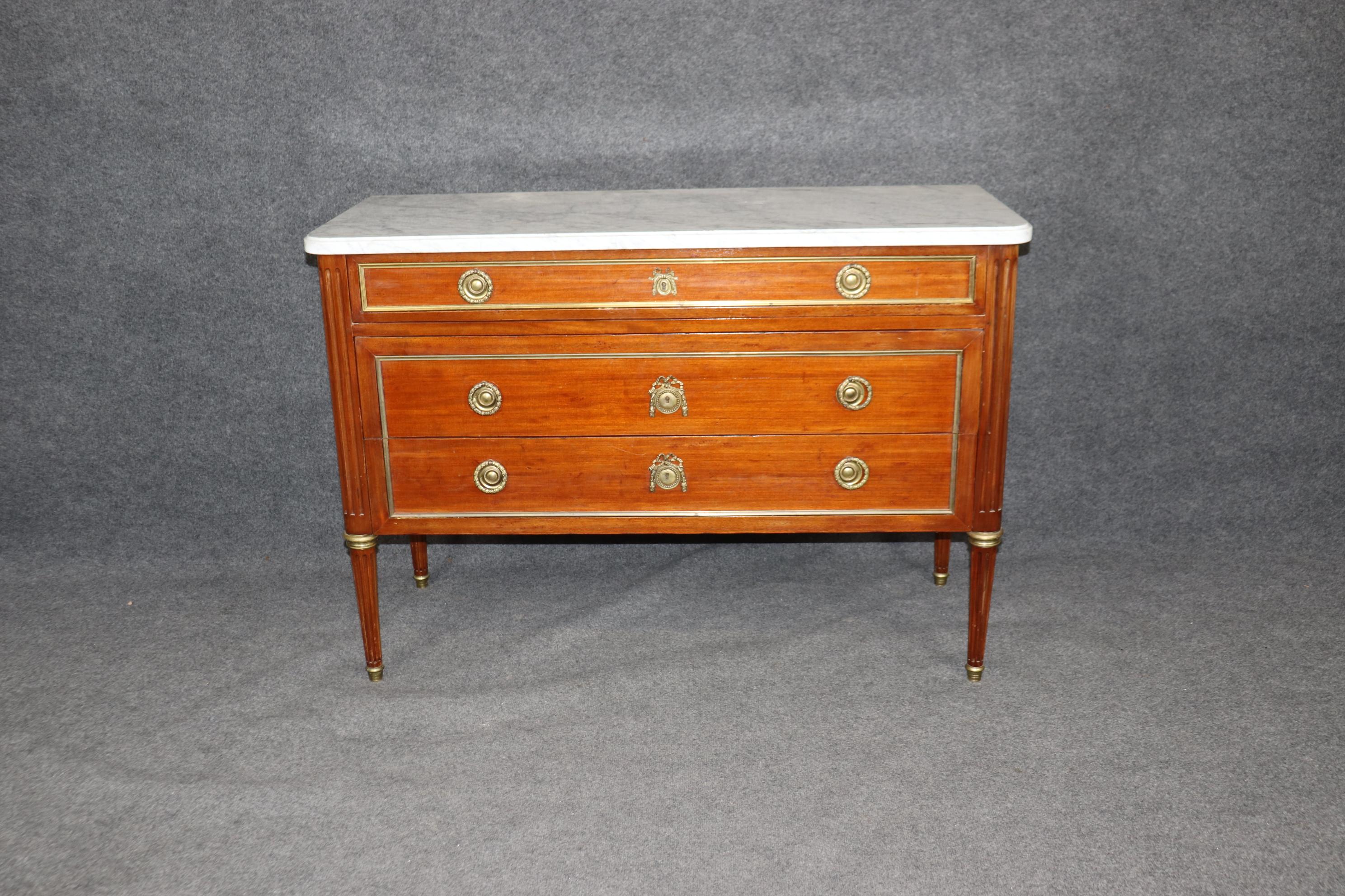 Bronze Mounted Marble Top Commode Dresser For Sale 3