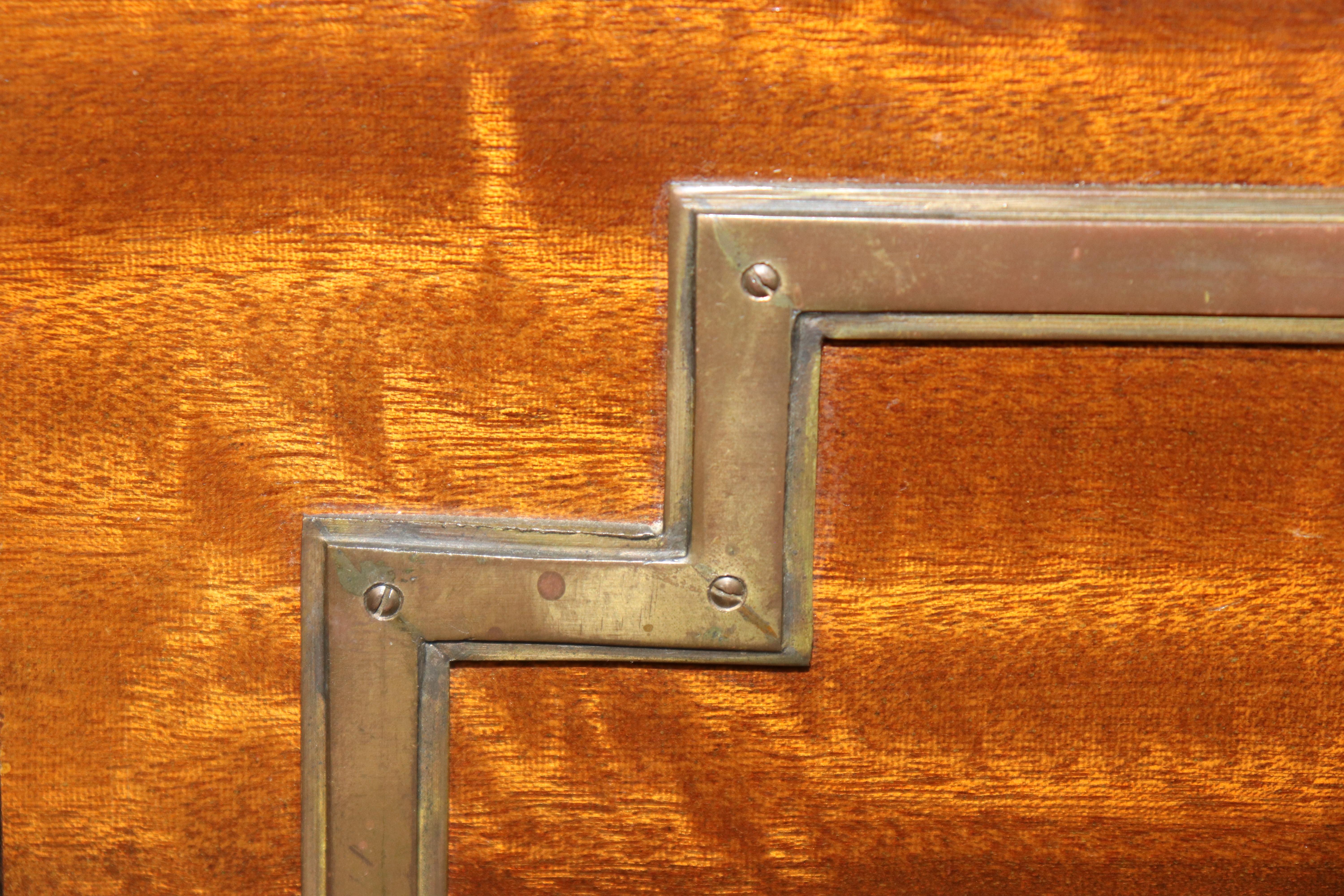 Signed Maison Jansen Bronze Mounted Marble Top Directoire Commode Dresser For Sale 13