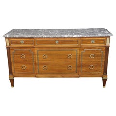 Signed Maison Jansen Bronze Mounted Marble Top Directoire Commode Dresser