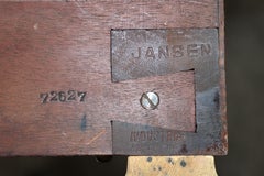 Signed Maison Jansen Carrara Shallow Marble Top Flame Mahogany Sideboard Buffet