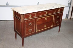 Maison Jansen Directoire Bronze Mounted 3 Drawer Mahogany Commode