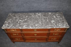 Signed Maison Jansen Mahogany and Marble Top Commode Dresser