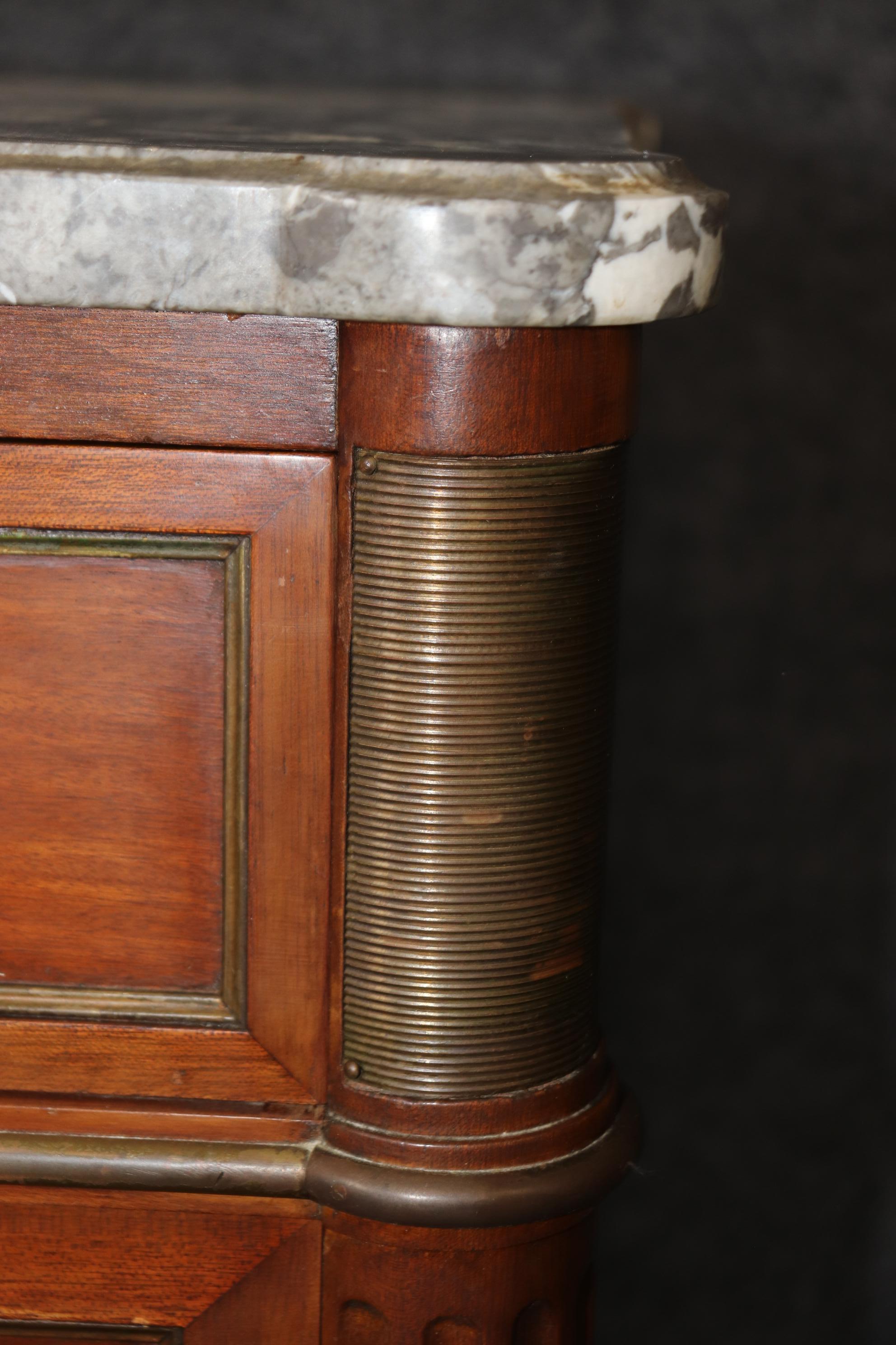 Signed Maison Jansen Mahogany and Marble Top Commode Dresser For Sale 2