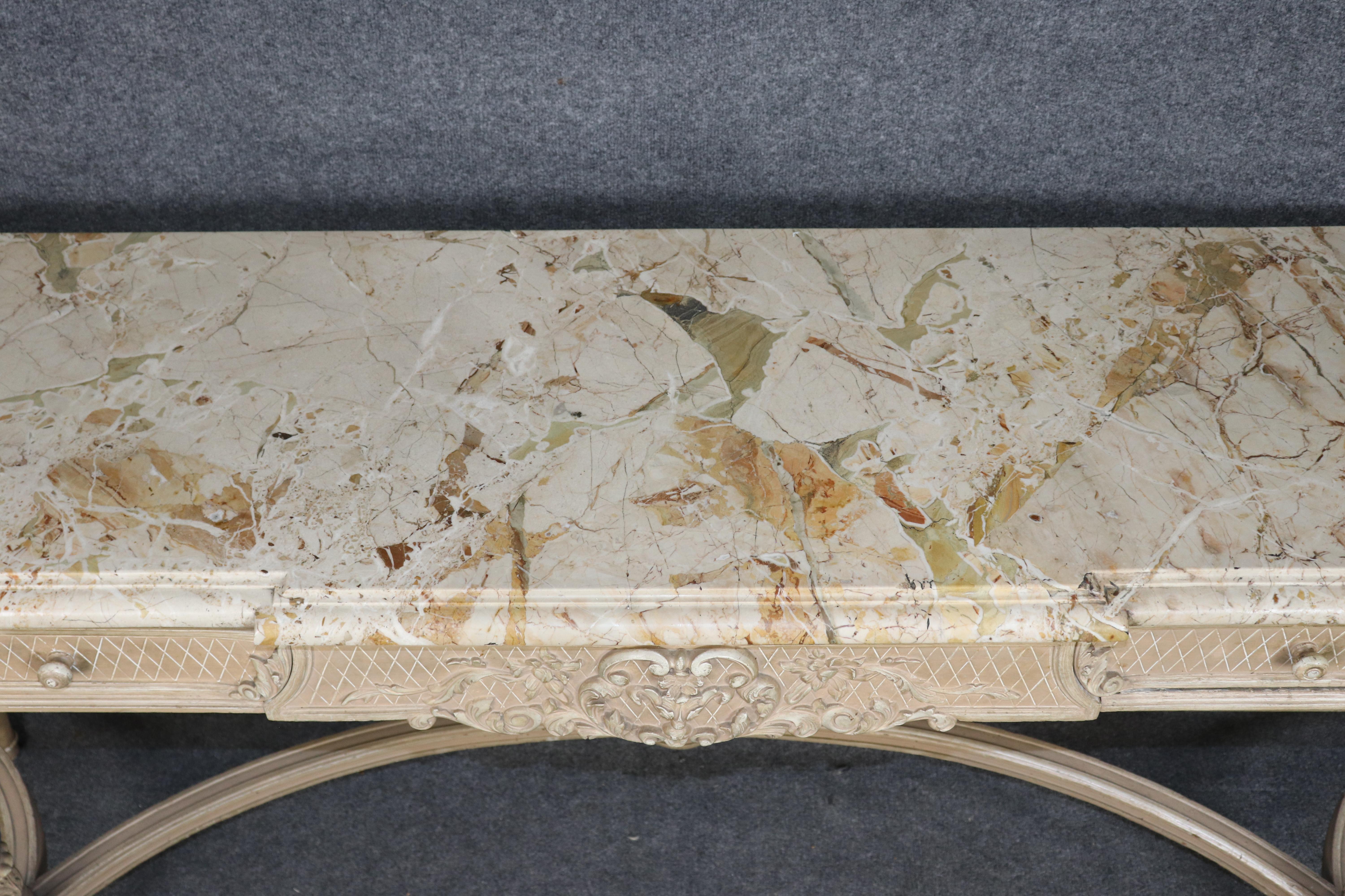 Consola con tapa de mármol Directoire firmada por Maison Jansen y certificada mediados del siglo XX en venta