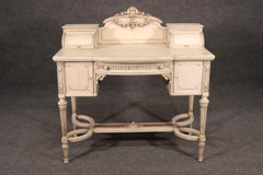 Signed Maison Jansen Painted French Louis XVI Style Ladies Vanity Desk, C1930