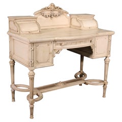 Signiert Maison Jansen gemalt Französisch Louis XVI Stil Damen Vanity Schreibtisch:: C1930