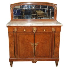 Buffet signé Maison Krieger of Paris, en noyer ronceux, avec miroir et monture en bronze