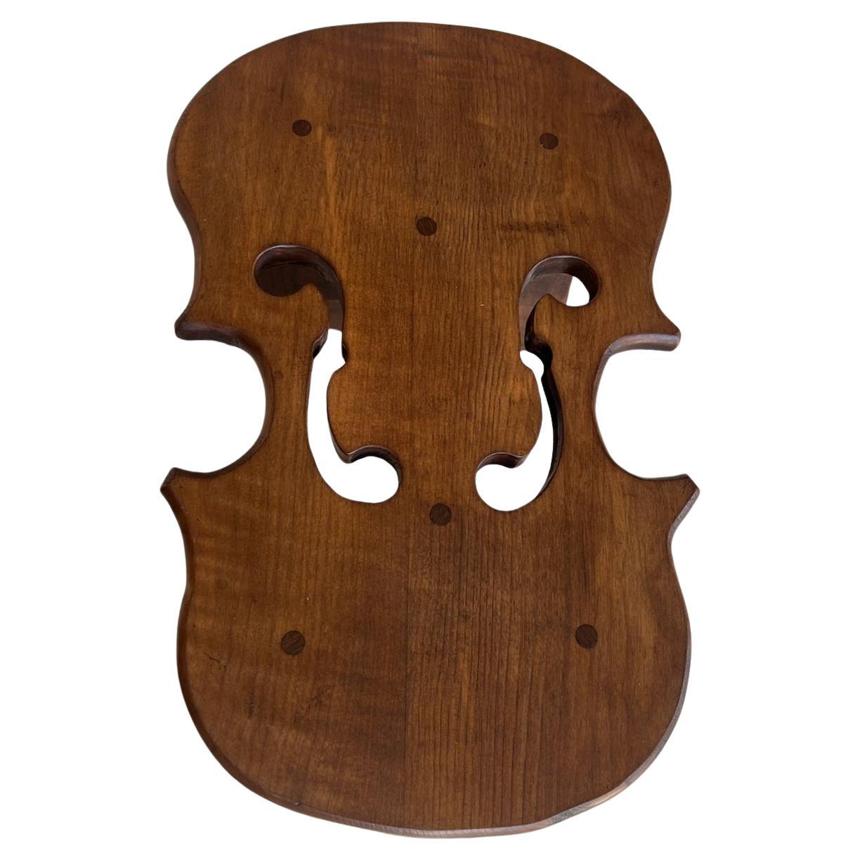 Signed Maple Musical Notes Violin Footstool For Sale