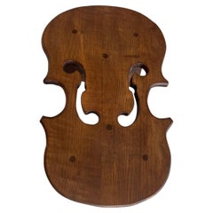 Vintage Signed Maple Musical Notes Violin Footstool
