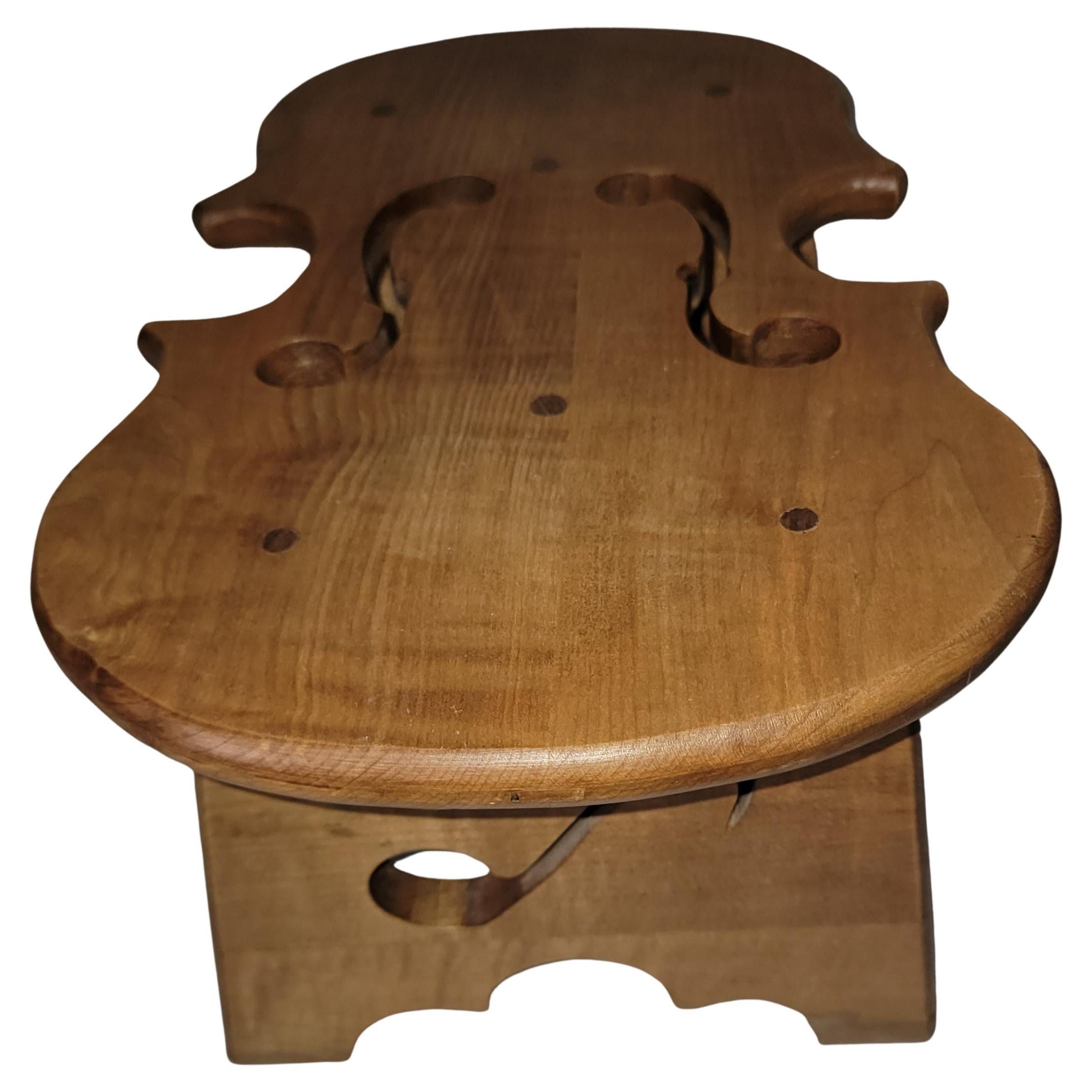 Adirondack Signed Maple Violin Footstool For Sale