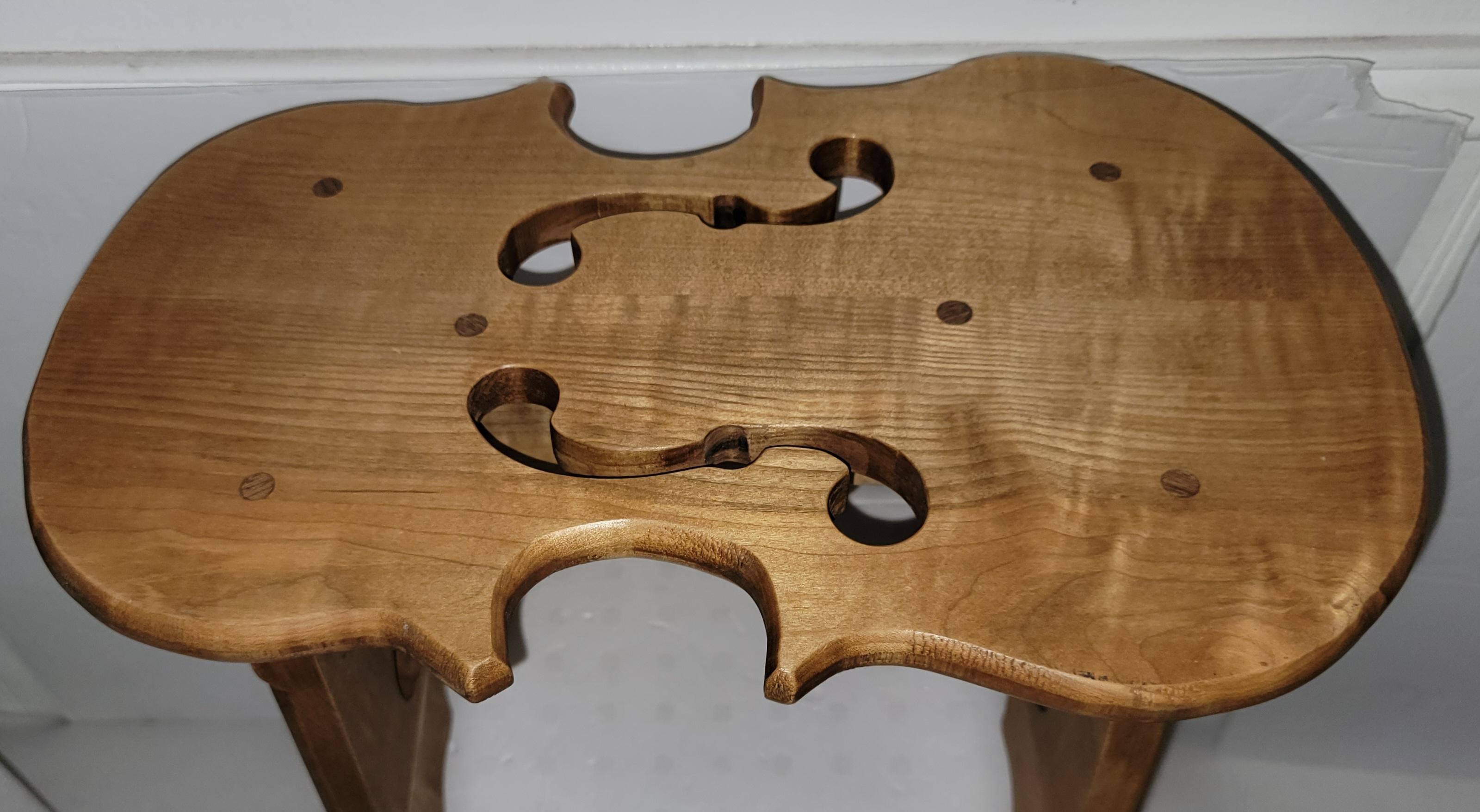 Signed Maple Violin Footstool For Sale 1