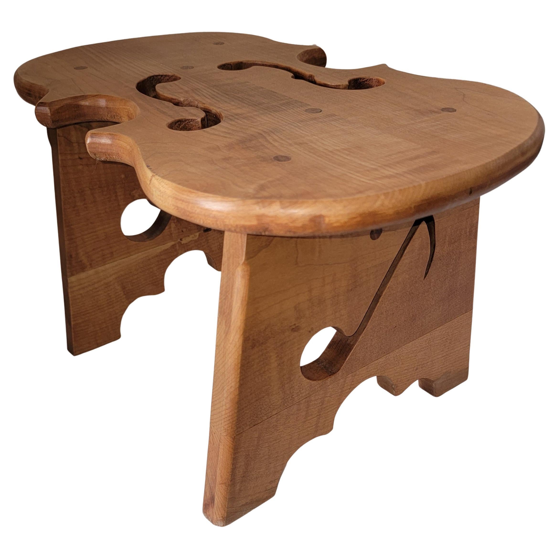 Signed Maple Violin Footstool For Sale