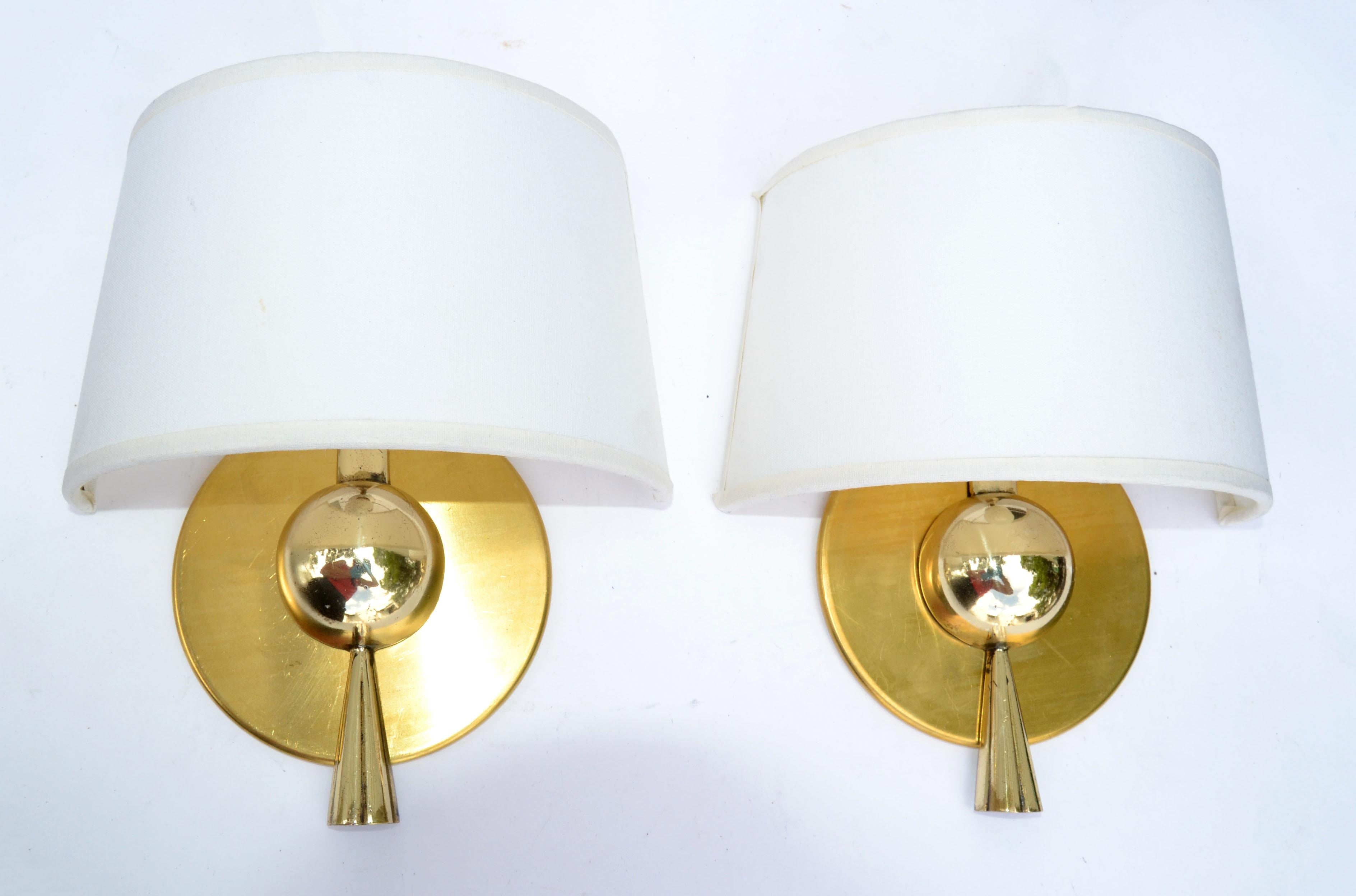 Signed Marcel Guillemard Bronze Sconces Wall Lamps France Neoclassical, Pair For Sale 5