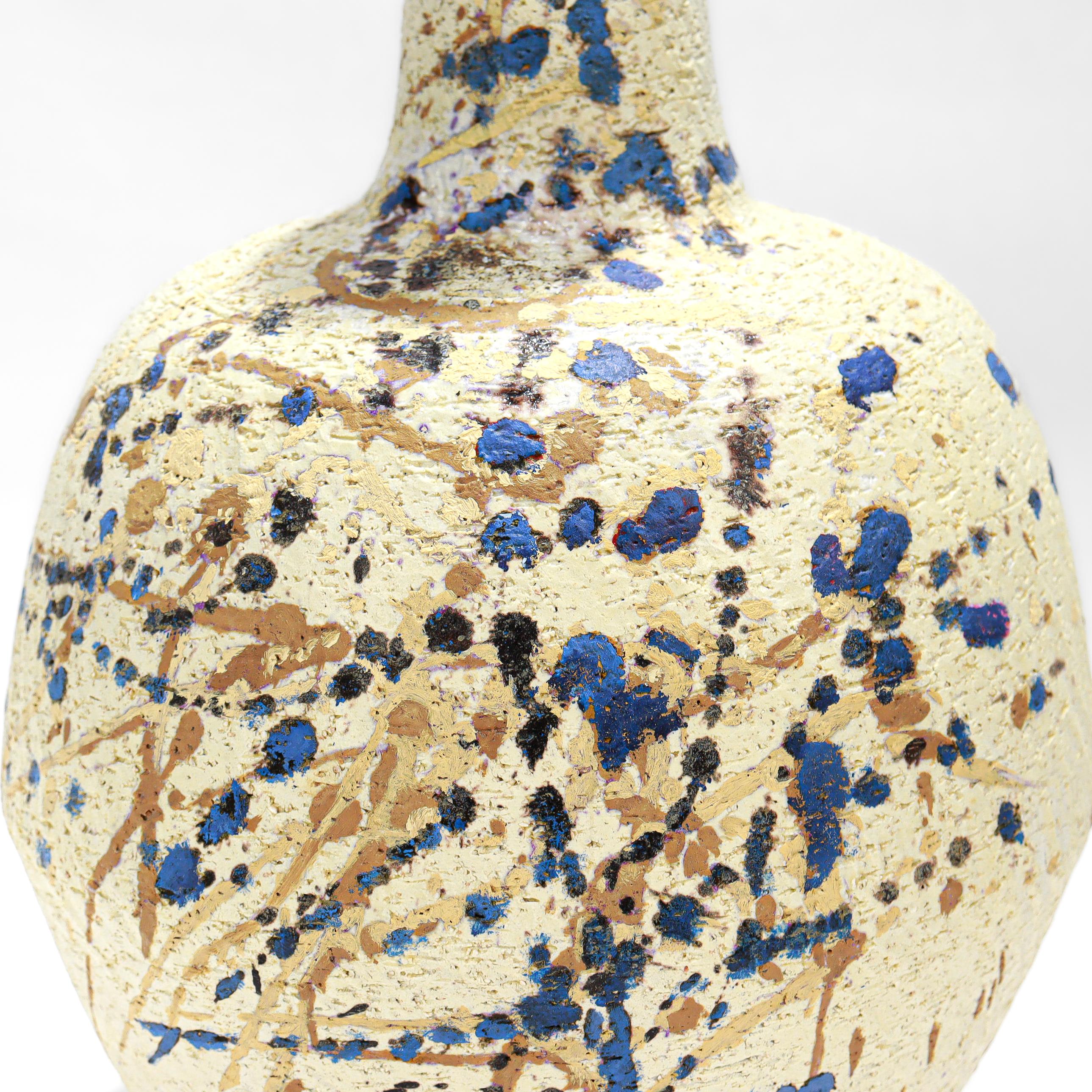 20th Century Signed Marcello Fantoni Glazed Earthenware Pottery Vase for Raymor, 1950s For Sale