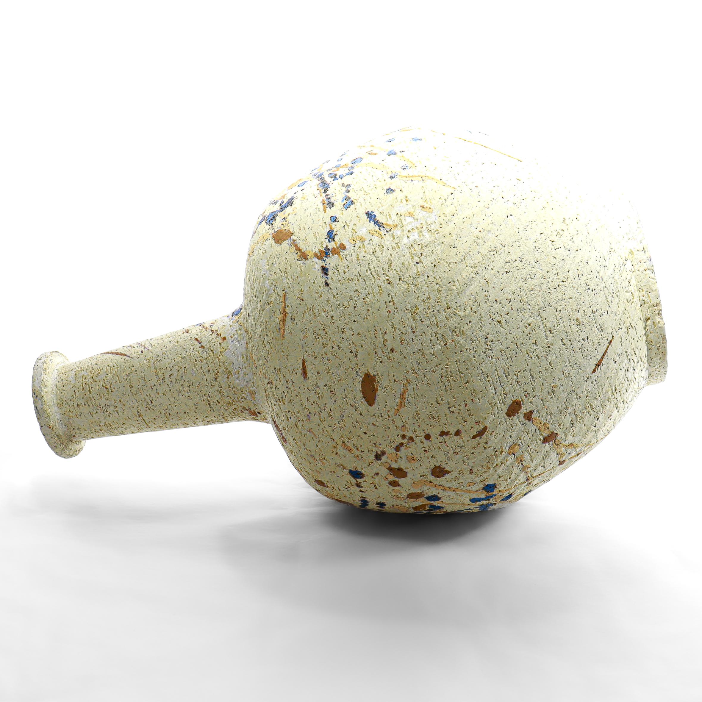 Signed Marcello Fantoni Glazed Earthenware Pottery Vase for Raymor, 1950s For Sale 3