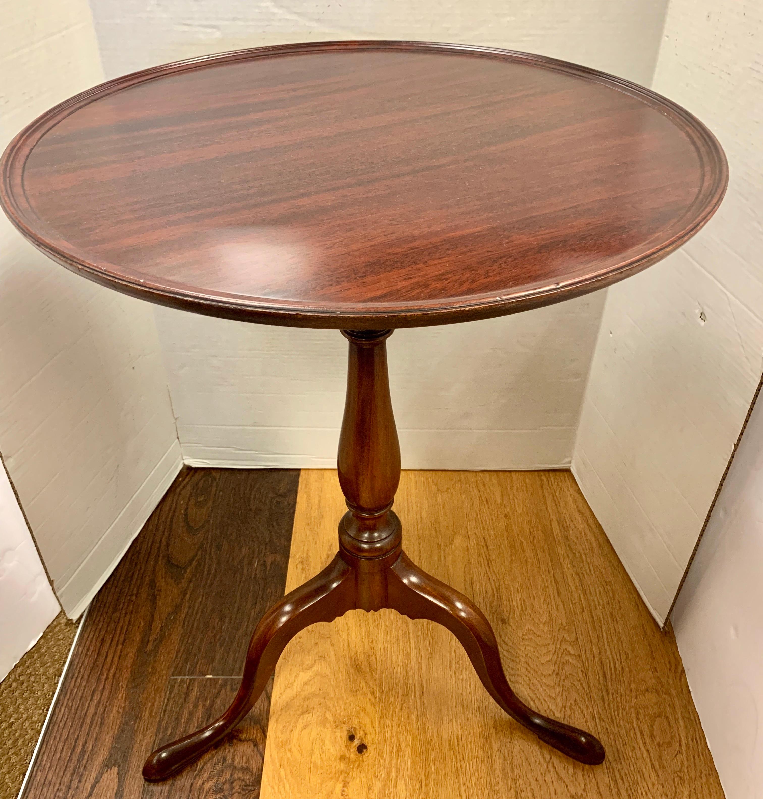 Rare signed Margolis cherry end table/candle stand on a tripod base rom Hartford, CT. It is signed on the bottom, see pictures attached.