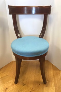 Signed Margolis Mahogany Inlaid Dining Chairs, Set of Six