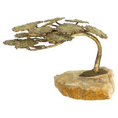 Signed Mario Jason Mid Century Bronze Cypress Tree Sculpture