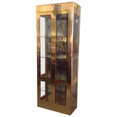 Signed Mastercraft Midcentury Brass Vitrine or Display Cabinet