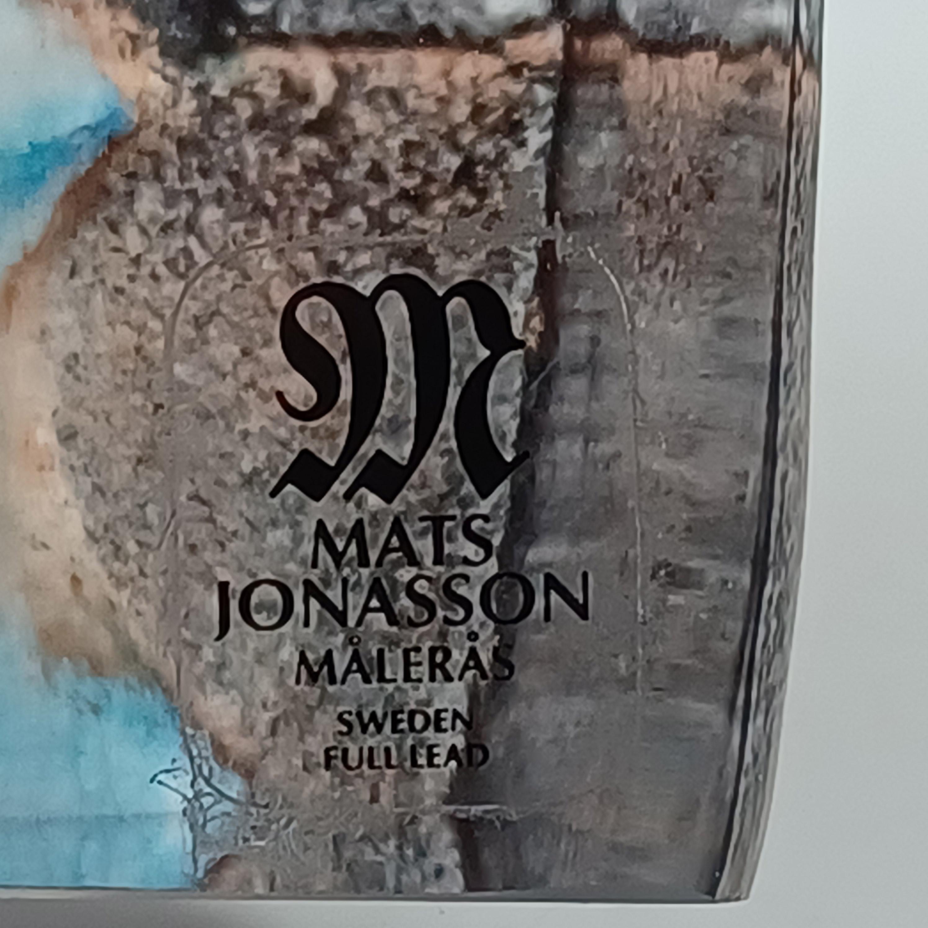 Svedese SCULTURA FIRMATA Mats Jonasson #8161 Volto di Masqot in vetro 'Zador' in vendita