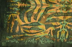 Signed Maurice André rug, symmetrical abstract composition, circa 1960 - N 1607