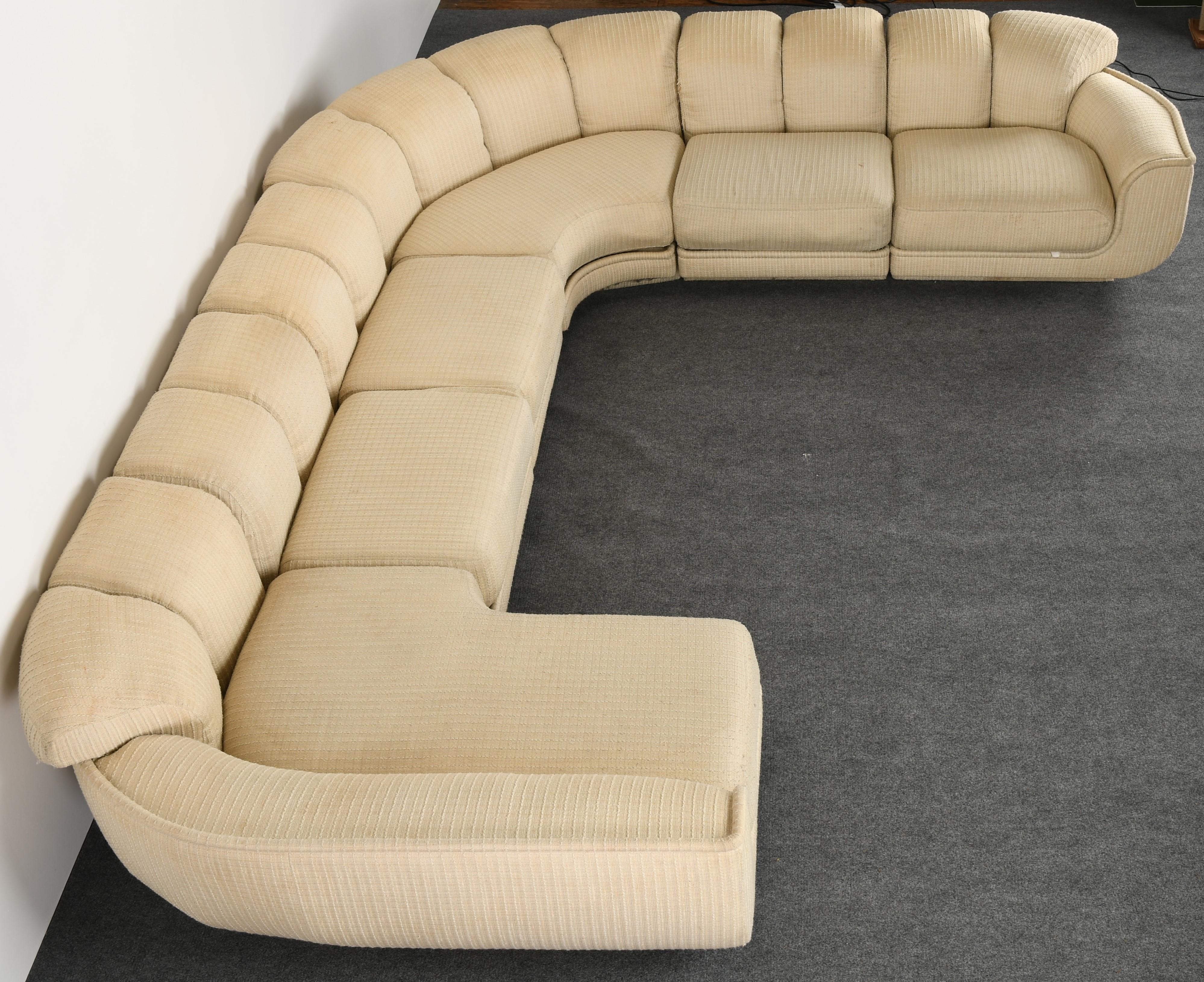 American Signed Maurice Villency Sectional Sofa, 1980s