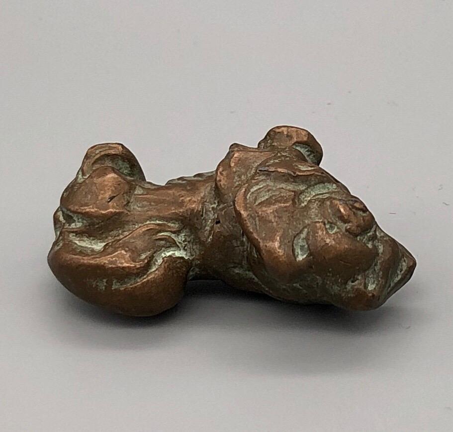 Signierte Pekinger Briefbeschwerer aus massiver Bronze von McClelland Barclay, Skulptur eines Hundes, 1930er Jahre (Art déco)