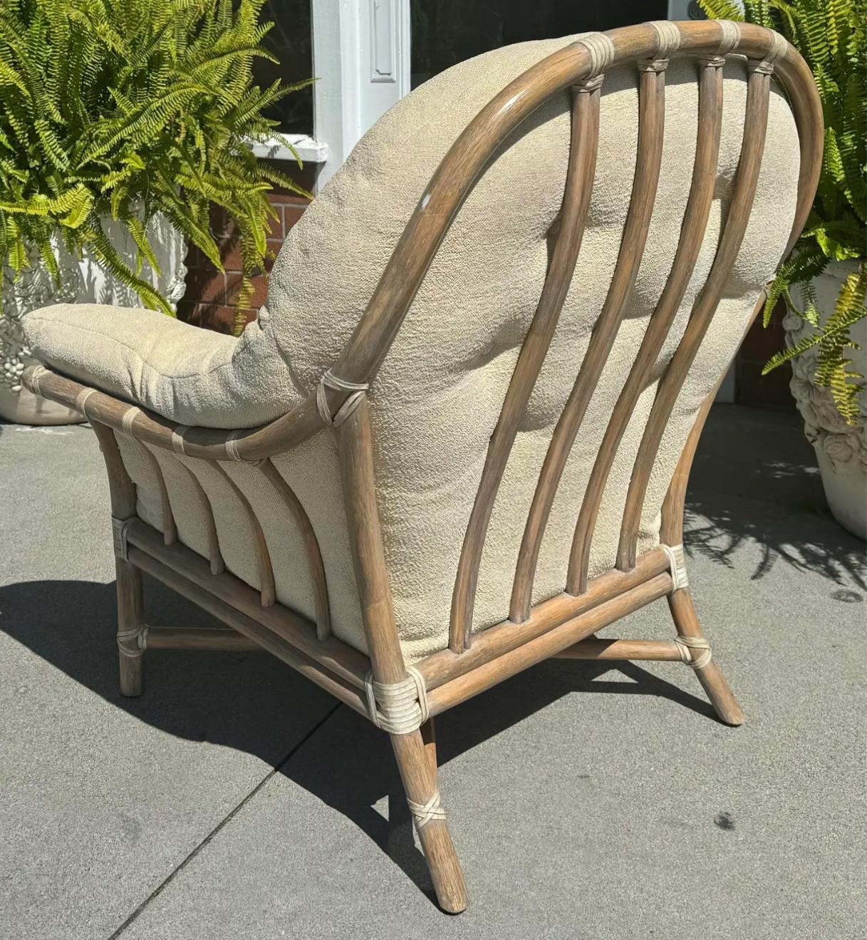 Mid-Century Modern Signed McGuire Furniture Company Bamboo Lounge Club Chair For Sale