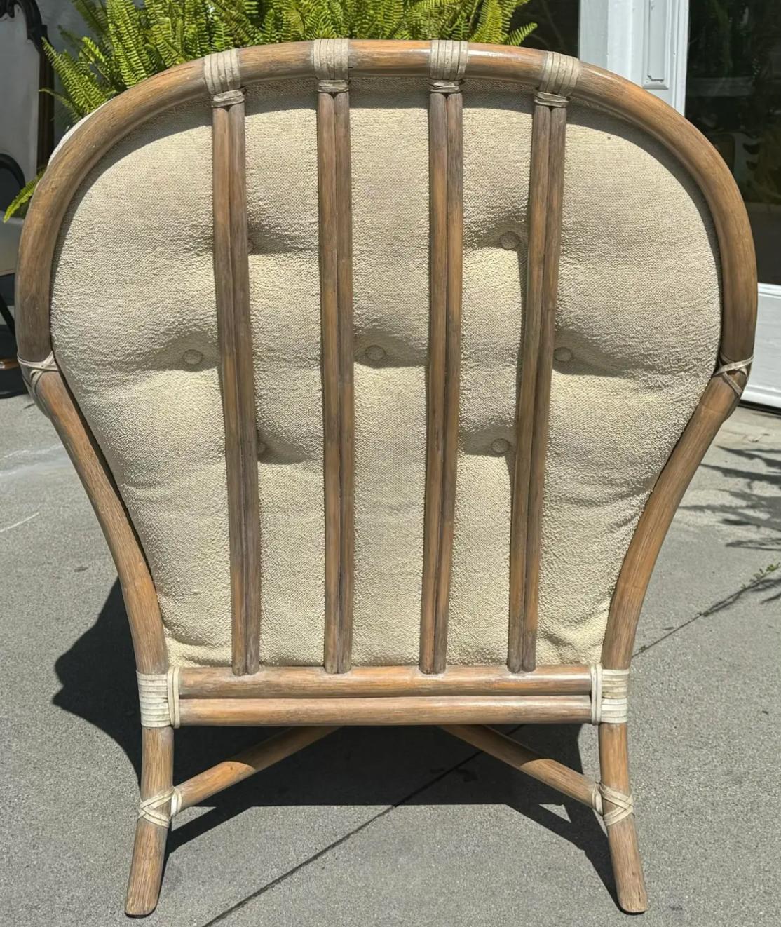 Signed McGuire Furniture Company Bamboo Lounge Club Chair In Good Condition For Sale In LOS ANGELES, CA