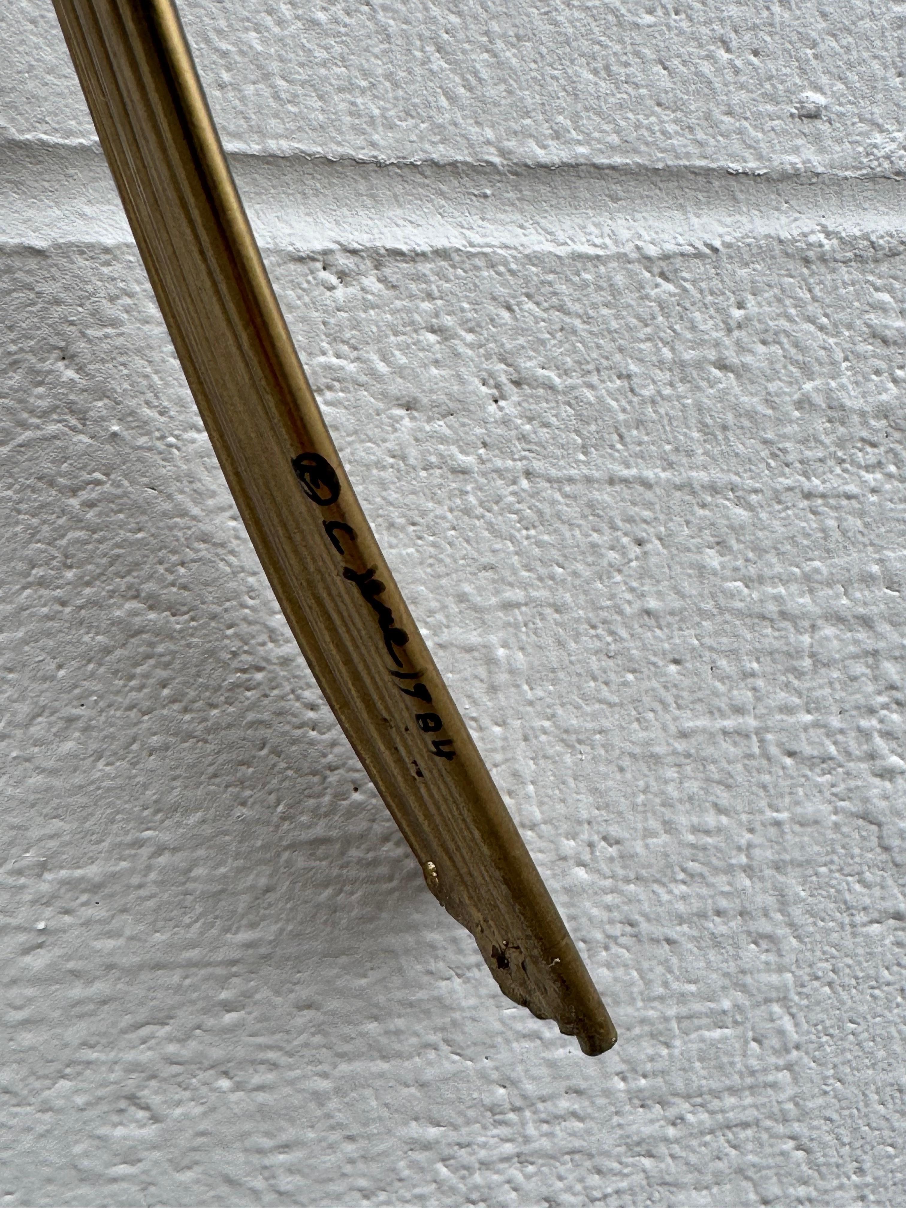 Plaqué Sculpture murale en forme de saule en perles de laiton signée MCM Curtis Jeré - circa 1984 en vente