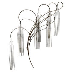 Signed MCM Curtis Jeré Brass Bead Willow Tree Wall Sculpture - circa 1984