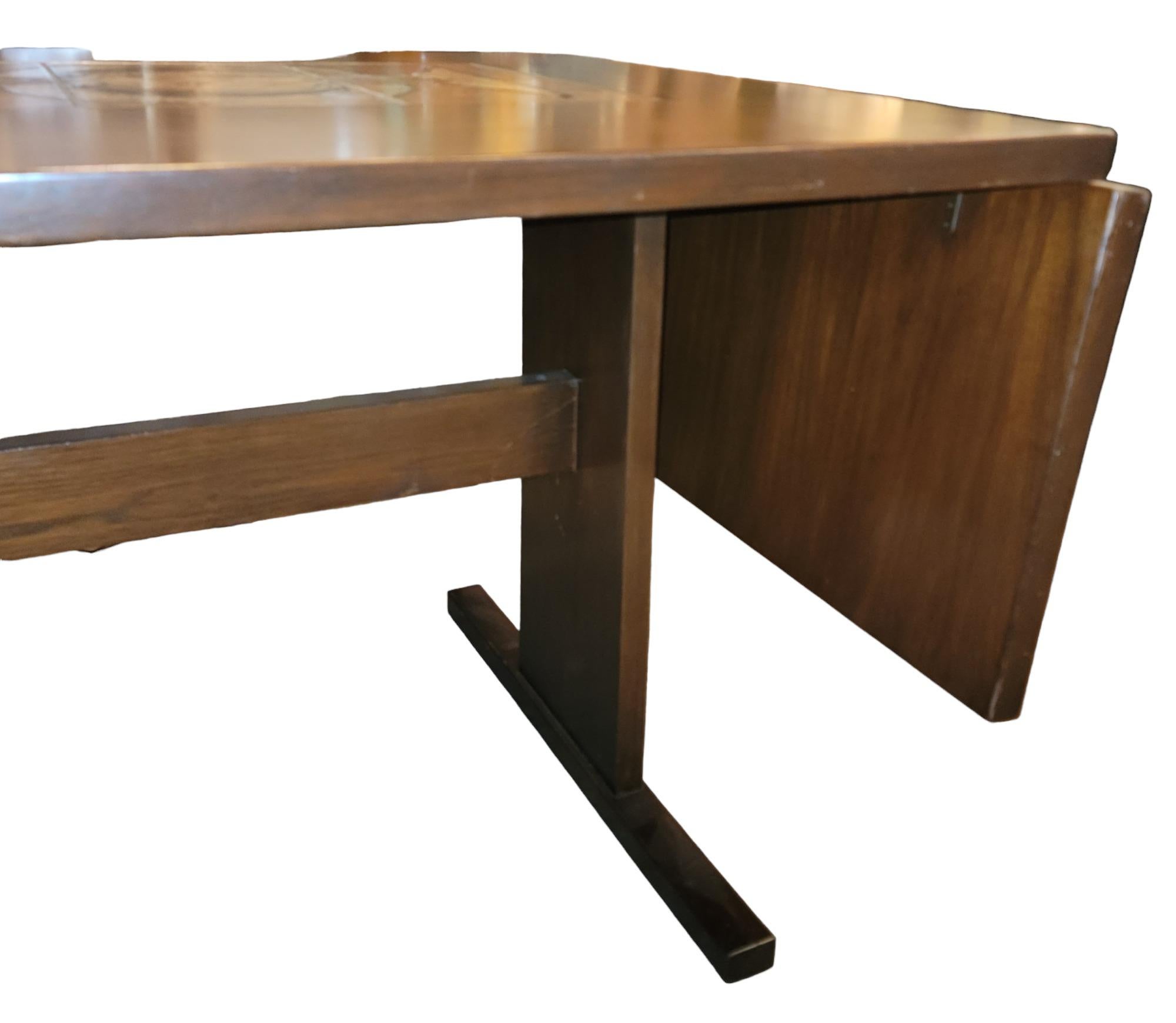 Signed Mcm Mahogany & Tile Dining Table by Gangso Mobler For Sale 1
