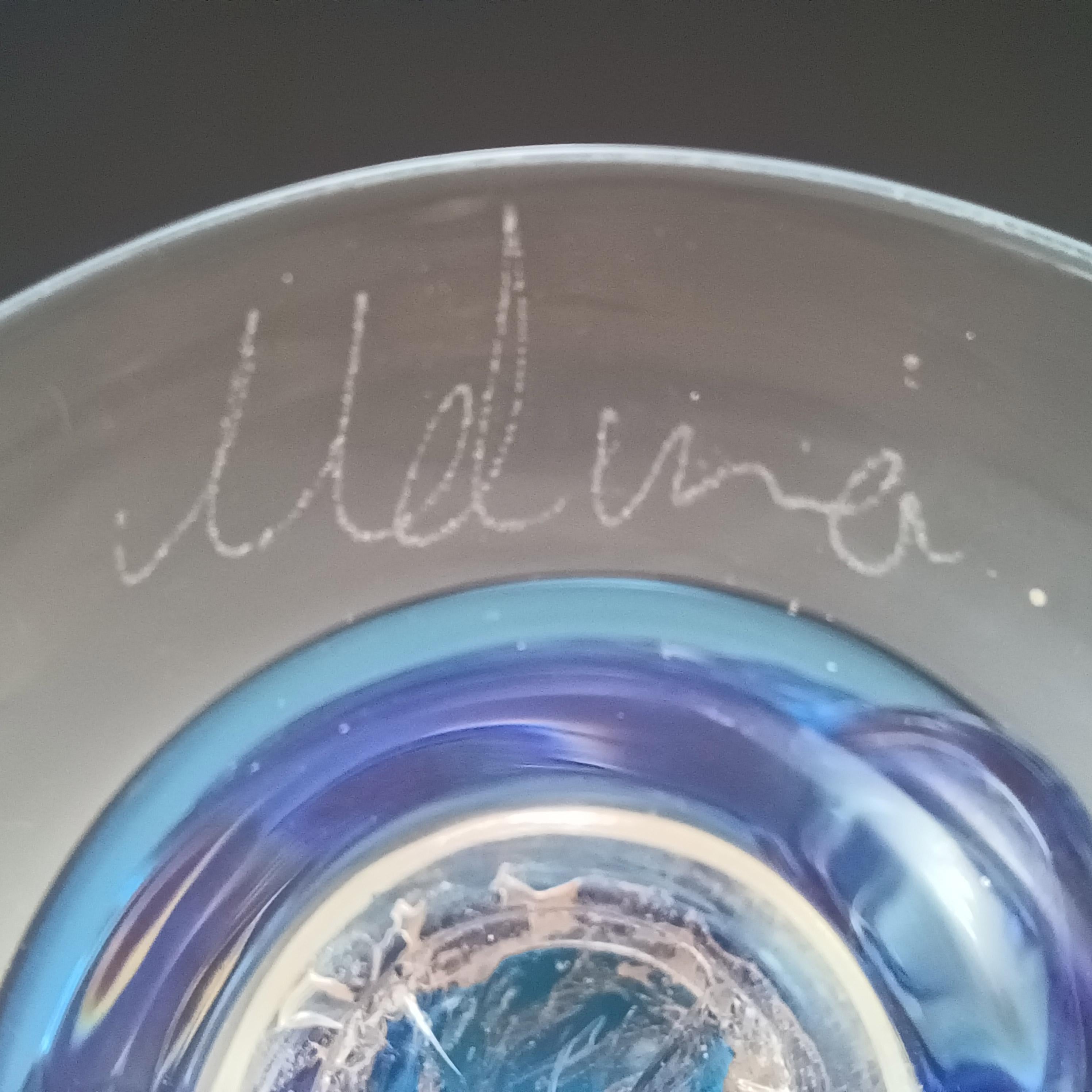 Mid-Century moderno Vaso a calice / calice in vetro maltese 