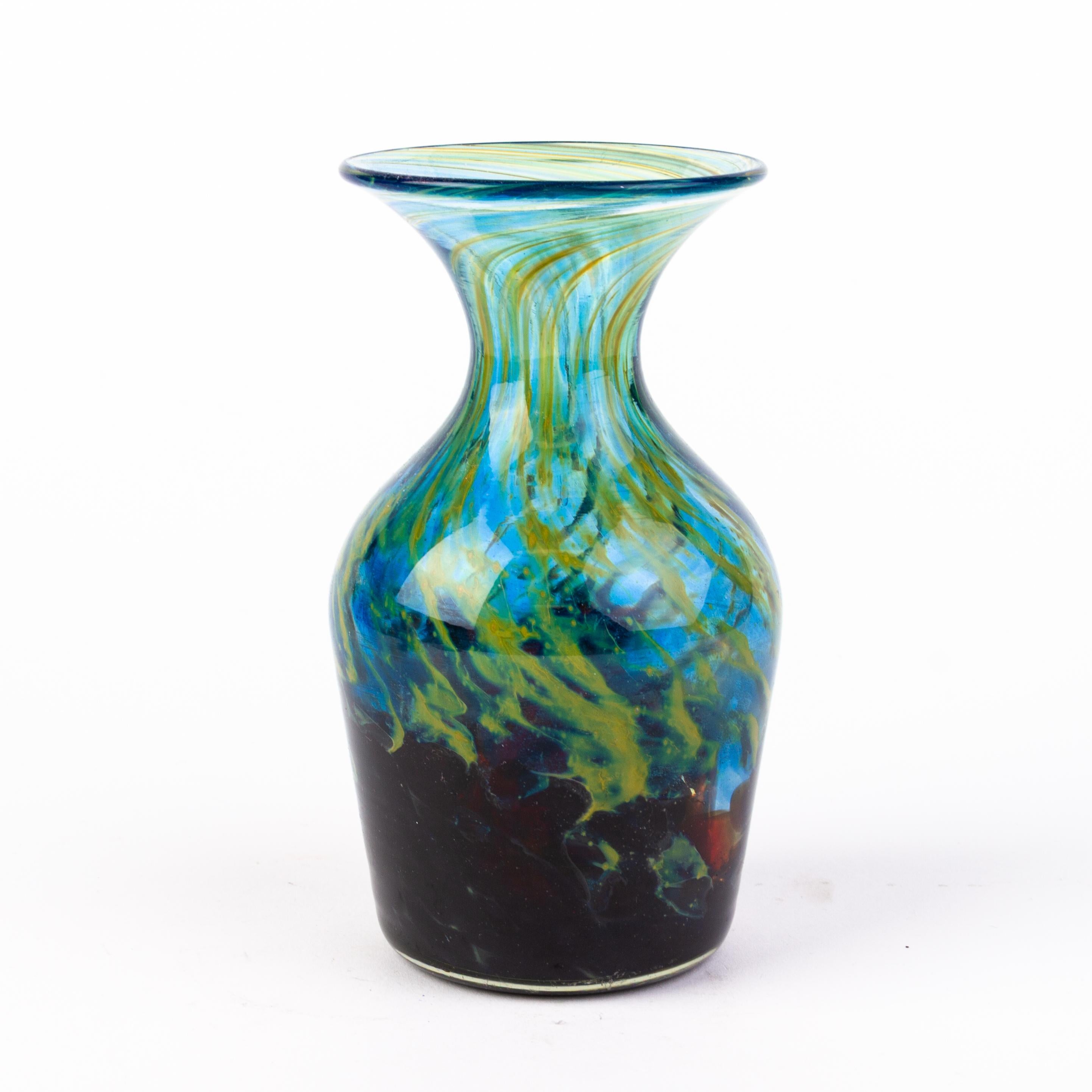 20th Century Signed Mdina Maltese Glass Designer Vase For Sale