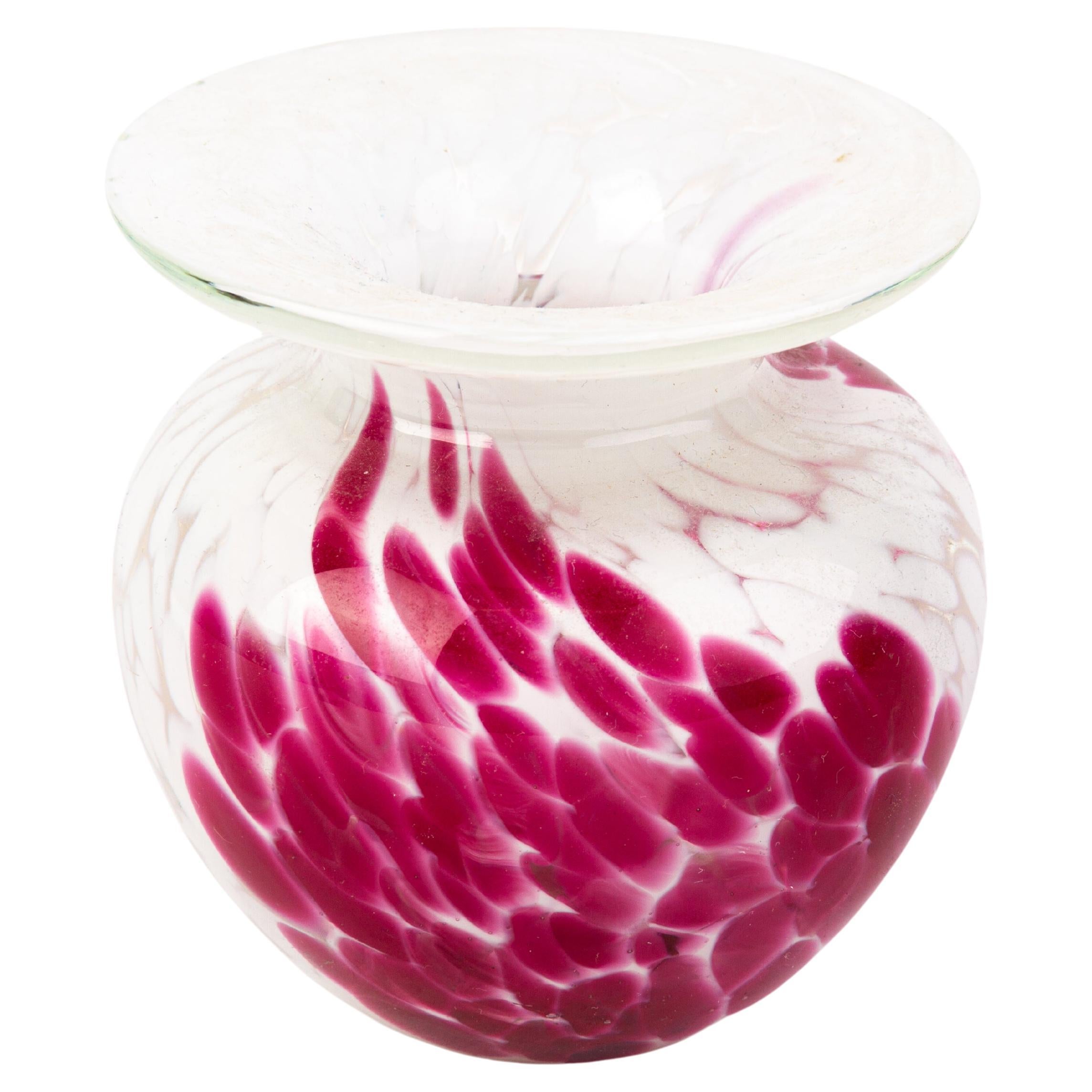 Signed Mdina Maltese Glass Designer Vase For Sale
