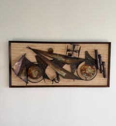 Signed Metal Wall Sculpture by Henrik Horst, Denmark, 1975