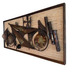 Signed Metal Wall Sculpture by Henrik Horst, Denmark, 1975