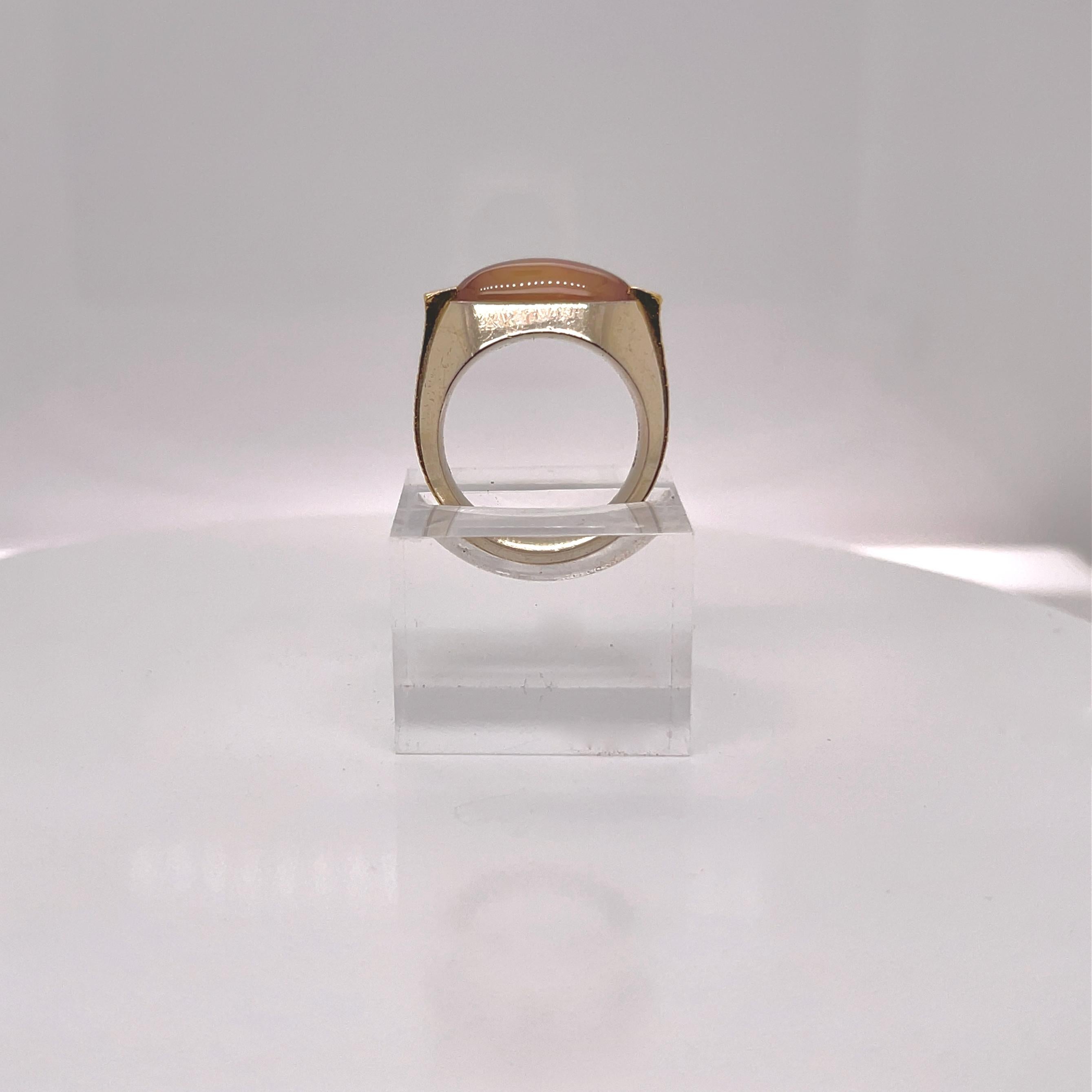 Signed Mettal Studios / Stefani & Co. Mixed Metals Gold & Pink Sapphire Ring For Sale 1