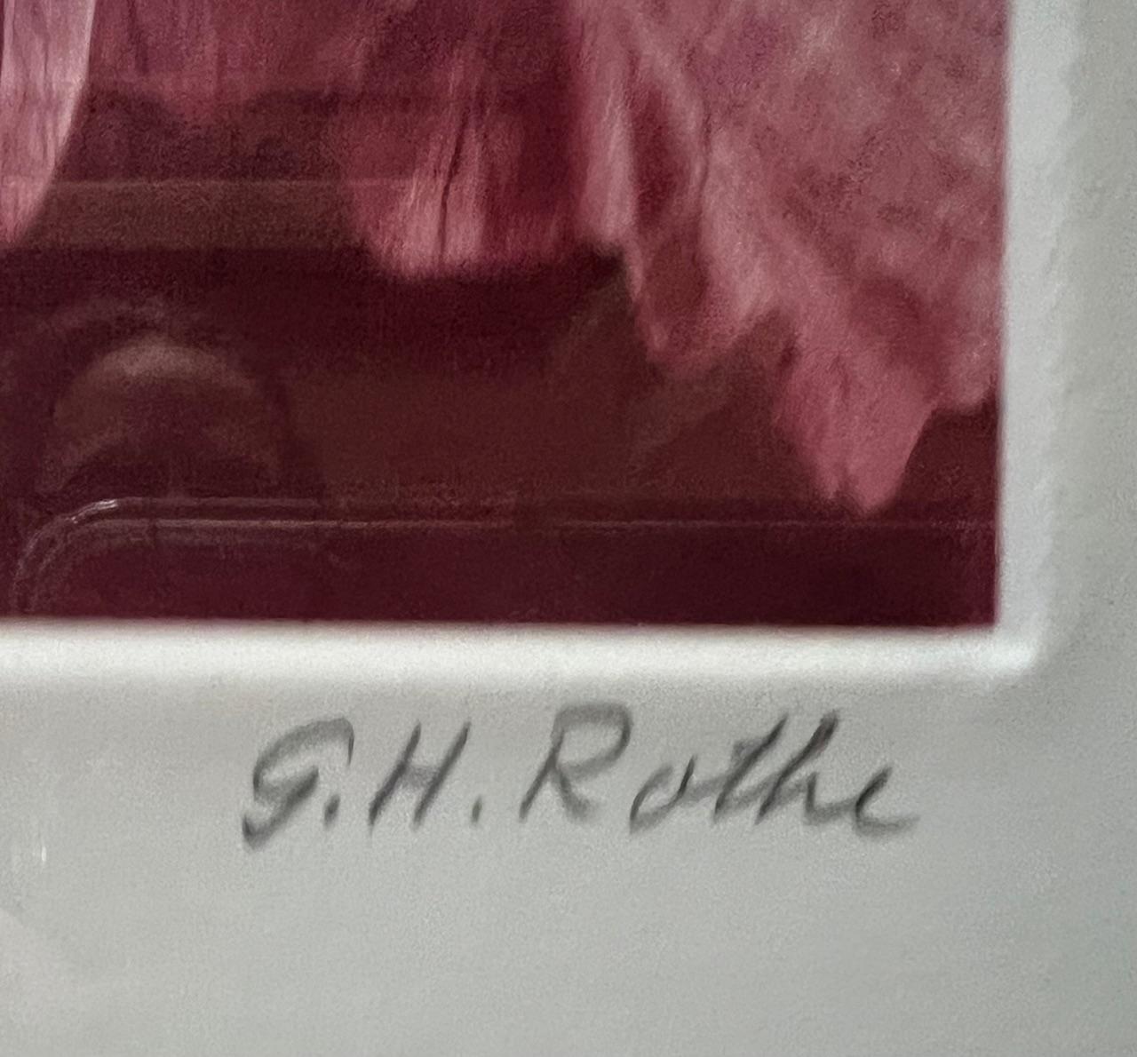 Signed Mezzoting by G.H. Rothe, Titled Hibiscus For Sale 5