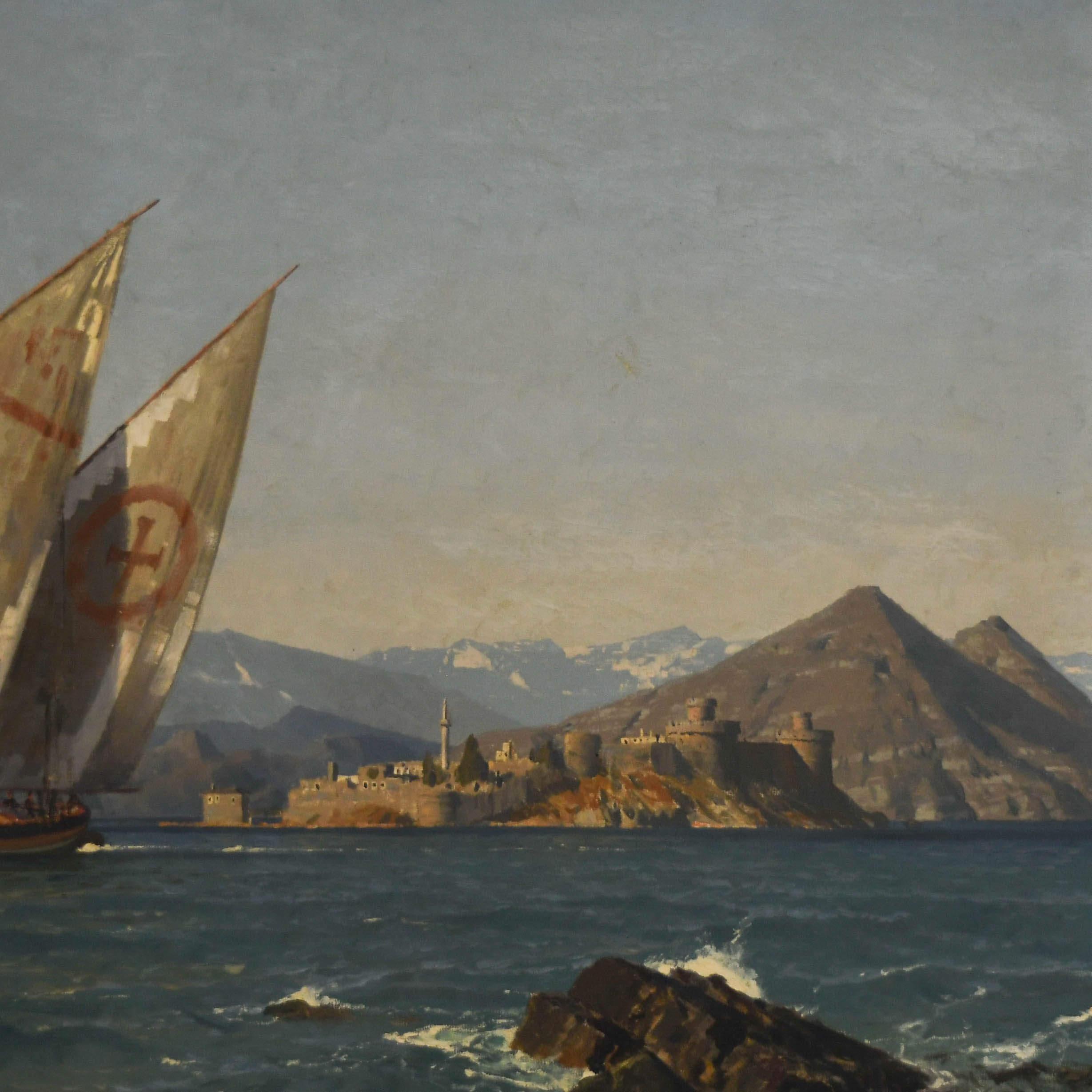 Romantic Signed Michael Zeno Diemer Oil on Canvas 