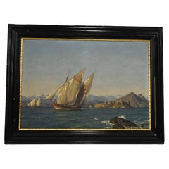 Signed Michael Zeno Diemer Oil on Canvas "On the Skutari Lake, Albania