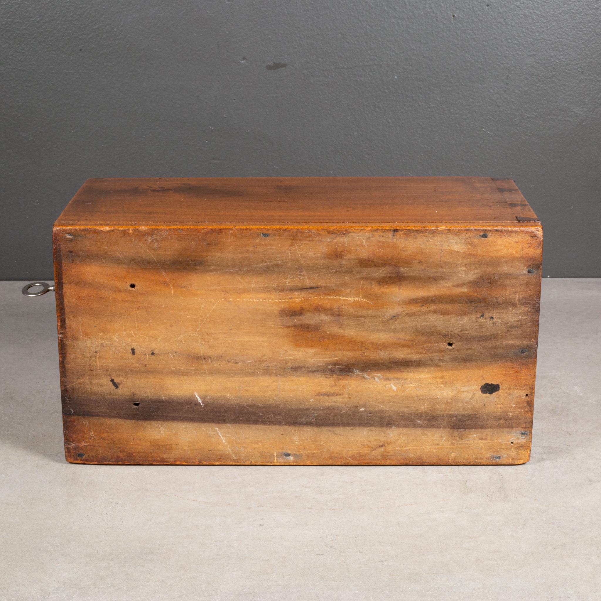 Signed Mid-19th c. Wooden Lock Box c.1863 5